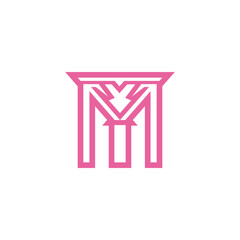 Initial building letter M logo design