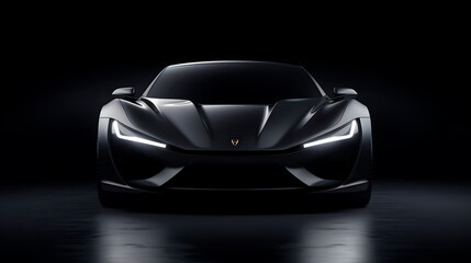 black luxury car on a black background