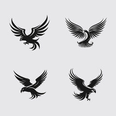 Eagle bird vector silhouette  illustration, 