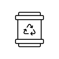 Recycle box outline icons, minimalist vector illustration ,simple transparent graphic element .Isolated on white background