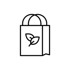 Bag package outline icons, minimalist vector illustration ,simple transparent graphic element .Isolated on white background