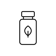 Eco bottle outline icons, minimalist vector illustration ,simple transparent graphic element .Isolated on white background