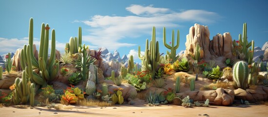 desert cactus - obrazy, fototapety, plakaty