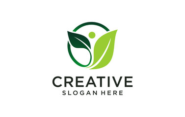 medical healthy nature logo design