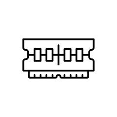 Ram outline icons, computer parts minimalist vector illustration ,simple transparent graphic element .Isolated on white background
