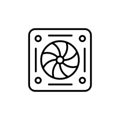 Cooling fan outline icons, computer parts minimalist vector illustration ,simple transparent graphic element .Isolated on white background