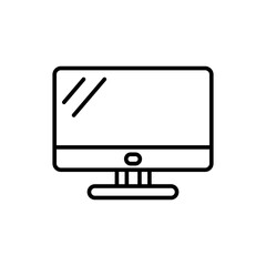 Monitor outline icons, computer parts minimalist vector illustration ,simple transparent graphic element .Isolated on white background