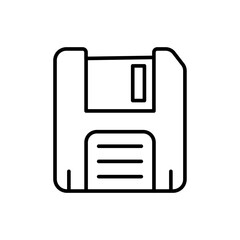 Diskette outline icons, computer parts minimalist vector illustration ,simple transparent graphic element .Isolated on white background