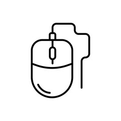 Mouse outline icons, computer parts minimalist vector illustration ,simple transparent graphic element .Isolated on white background