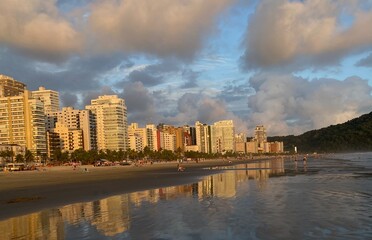 por do sol - praia grande