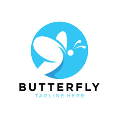 Butterfly Logo Design. Simple and Modern. Vector illustration