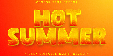 Cartoon Orange Hot Summer Vector Fully Editable Smart Object Text Effect