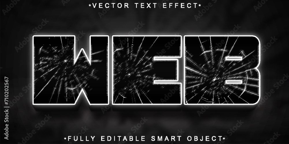 Poster spider web vector fully editable smart object text effect