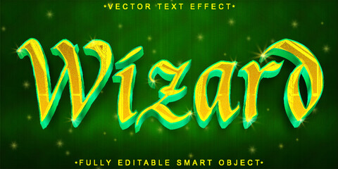 Yellow Wizard Vector Fully Editable Smart Object Text Effect