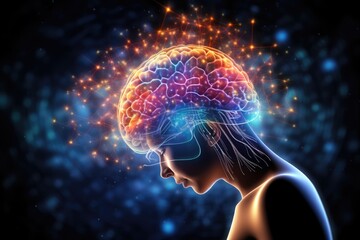 Scientific Brain neurosciences. Neuroplasticity, neurostimulation, and neurotheranostics, neurovascular imaging for mind diagnostics. Neurovirology, pediatric neurology, and psychoneuroimmunology - obrazy, fototapety, plakaty