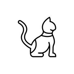 Cat outline icons, egypt minimalist vector illustration ,simple transparent graphic element .Isolated on white background