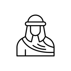 Desert people outline icons, egypt minimalist vector illustration ,simple transparent graphic element .Isolated on white background