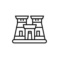Ancient temple outline icons, egypt minimalist vector illustration ,simple transparent graphic element .Isolated on white background