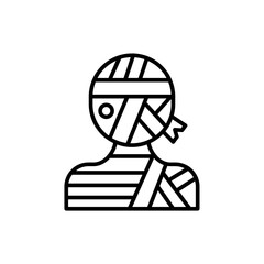 Mummy outline icons, egypt minimalist vector illustration ,simple transparent graphic element .Isolated on white background