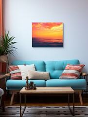 Horizon Hues: Captivating Beach Sunsets Wall Art for Enlightening Spaces