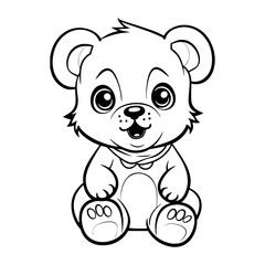 Obraz premium cute bear drawing for children. Vector illustration