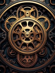 Fototapeta na wymiar Mechanical Gears | Wall Prints Clockwork Intricacy