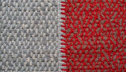 Grey and red Carpet Texture top wiev