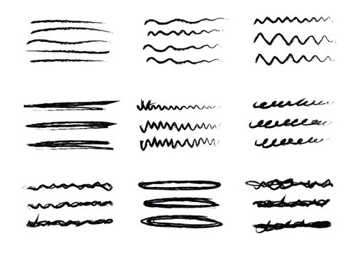 collection of abstract line doodles using markers