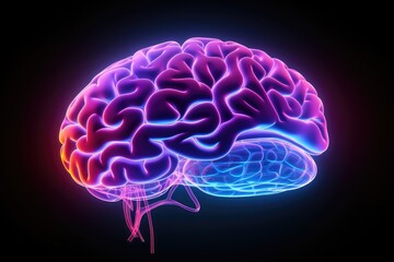 Obraz premium 3D Science Brain Axon Proprioception, homunculus, nervous system development. Neural oscillations in neurological examinations. Neurocomputational models, optogenetics, brain computer interfaces (BCI)