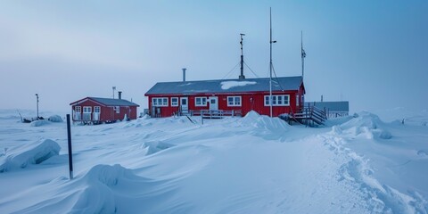 Arctic Research Station: A Frozen Landscape of Snow, Ice, and Isolation