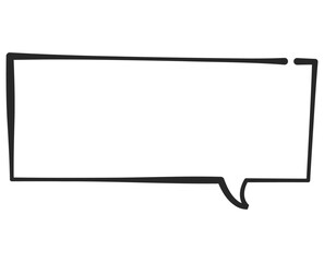 シンプルな長方形のふきだし　単品