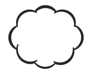 シンプルな雲形のふきだし　単品