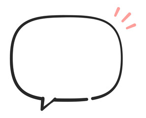 シンプルな角丸長方形のふきだし　単品