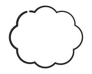 シンプルな雲形のふきだし　単品