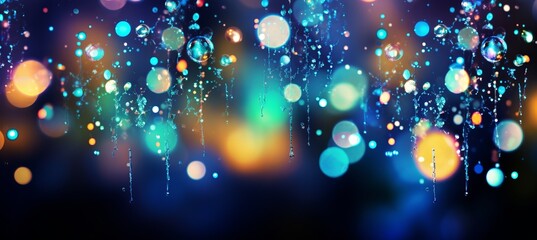 Mesmerizing bokeh design with vivid neon lights and captivating entertainment graphics