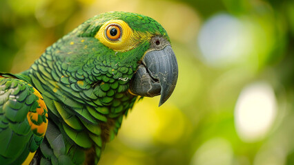 Obraz premium Mesmerizing Parrot Close-up A Glimpse into Nature's Palette