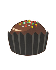 Chocolate Brownies Eid Mubarak Illustration