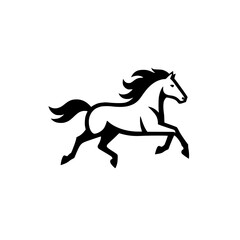 High Quality Vector Logo of a Majestic Rearing White Horse. Versatile Symbol of Strength and Elegance for Logos, Branding, and Marketing. Isolated on White Background for Seamless Integration.