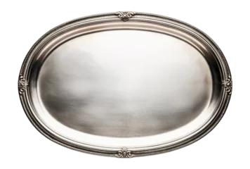 Foto op Plexiglas Silver tray isolated on transparent background. PNG file, cut out ©  Jannatul Koraise