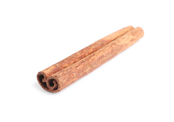 Dry aromatic cinnamon stick isolated on white