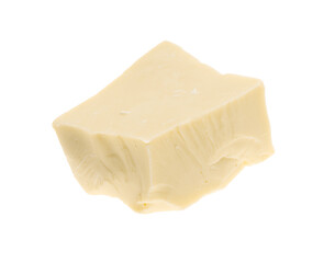 Piece of tasty chocolate isolated on white