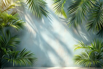 Tropical Palm Leaves Silhouette Background