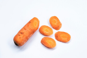 fresh vegetable carrots isolated on white background