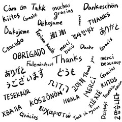Fototapeta premium word cloud for thanks language