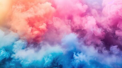 Colorful smoke plumes in a gradient