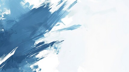 Dynamic blue brush strokes on a white background
