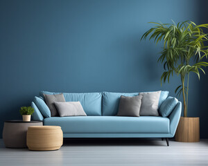 modern living room with blue wall background interior design gallery