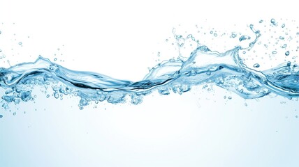 Dynamic splash of water creating waves and droplets