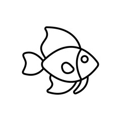 Fish outline icons, minimalist vector illustration ,simple transparent graphic element .Isolated on white background