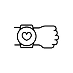 Health watch outline icons, minimalist vector illustration ,simple transparent graphic element .Isolated on white background